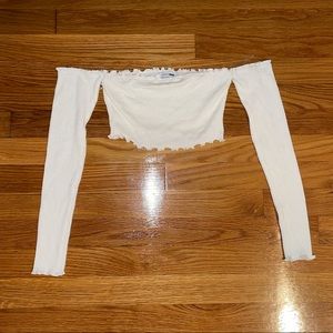 Off the Shoulder White Long Sleeve